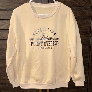 SHEIN Beige Expedition Graphic Sweater